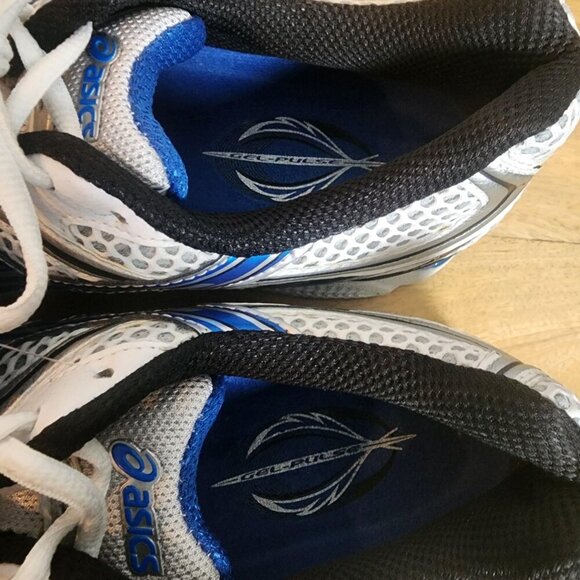 ASICS Gel-Pulse Shoes Mens Size 11.5 White Blue Silver Running SpEVA Mesh T9E0N